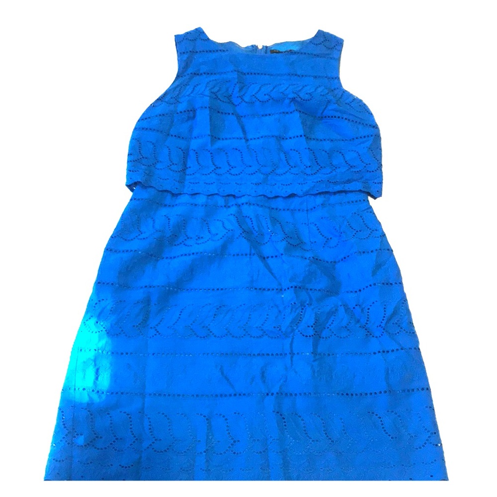 Ivanka Trump Royal Blue 100% Cotton Eyelet Dress